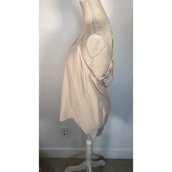 Chaser Strappy Crepe De Chine Silk Camisole in Bone - M - Picture 4 of 6